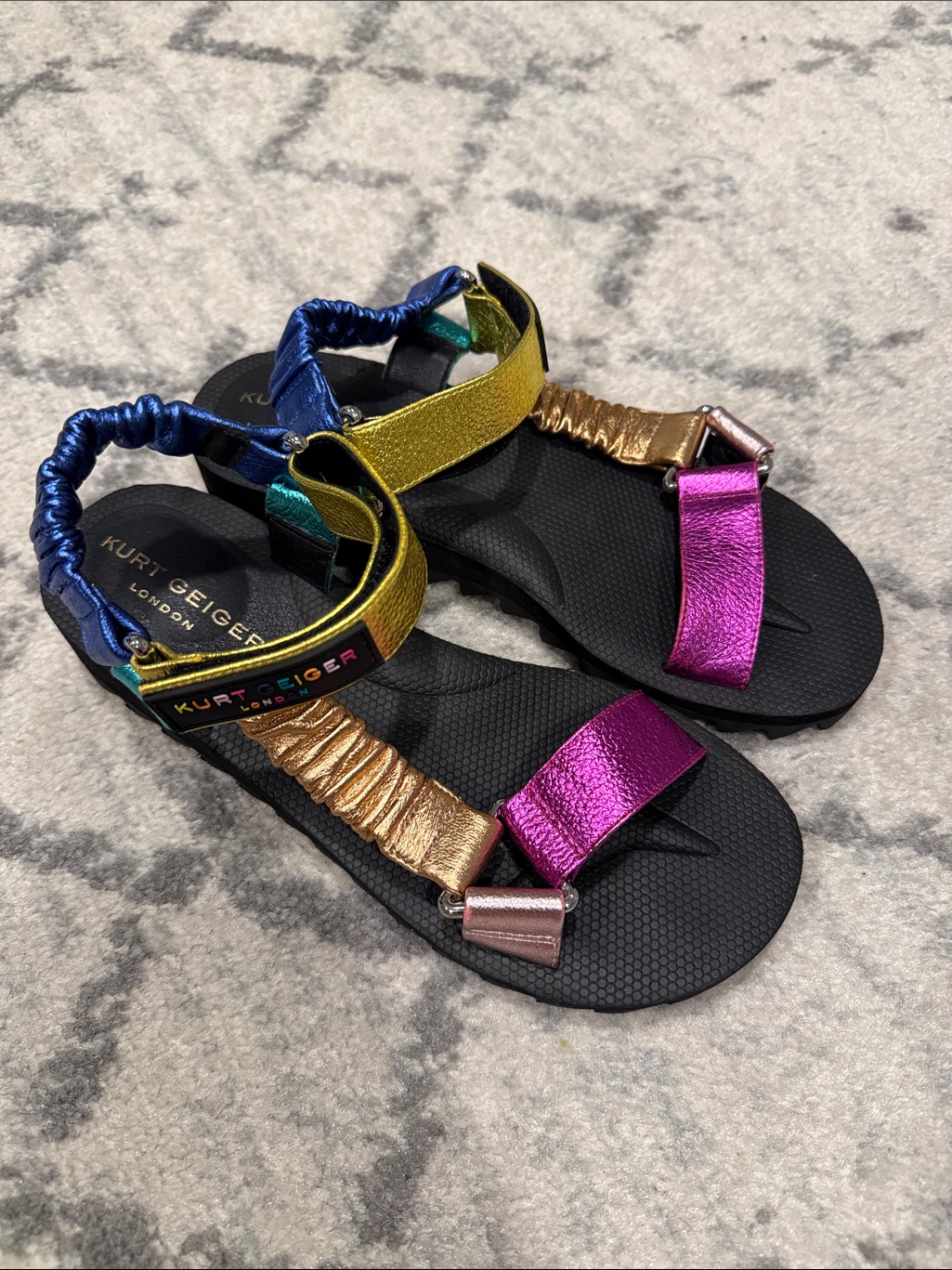 Kurt Geiger Metallic Multicolor Strappy Sandals